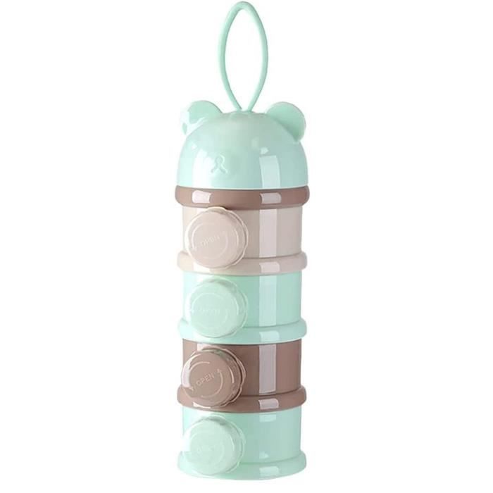 Boîte Doseuse à Lait En Poudre 3 Compartiments Empilables - Portable, Étanche, Pour Voyage Avec Bébé, Stockage Collations (Matériau PP) - 9