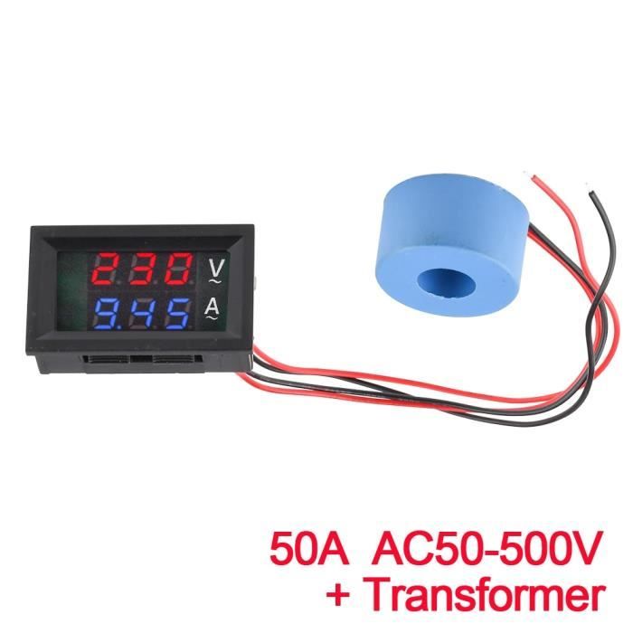 Greluma 2 Pièce Voltmètre AC 70-500V, Compteur De Tension à Affichage LED Numérique 220V, Jauge De Tension Mini Testeur De Tension 380V 2 Fils