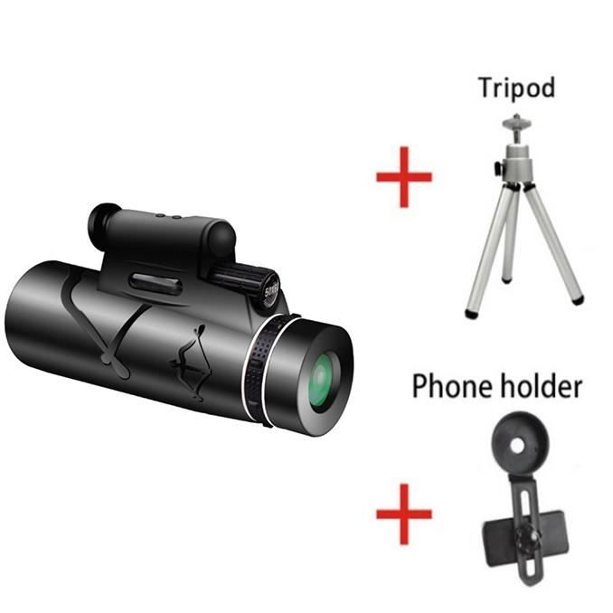 Monoculaire 16x52 Avec Vision Nocturne – Télescope Compact Pour Camping Et Plein Air
