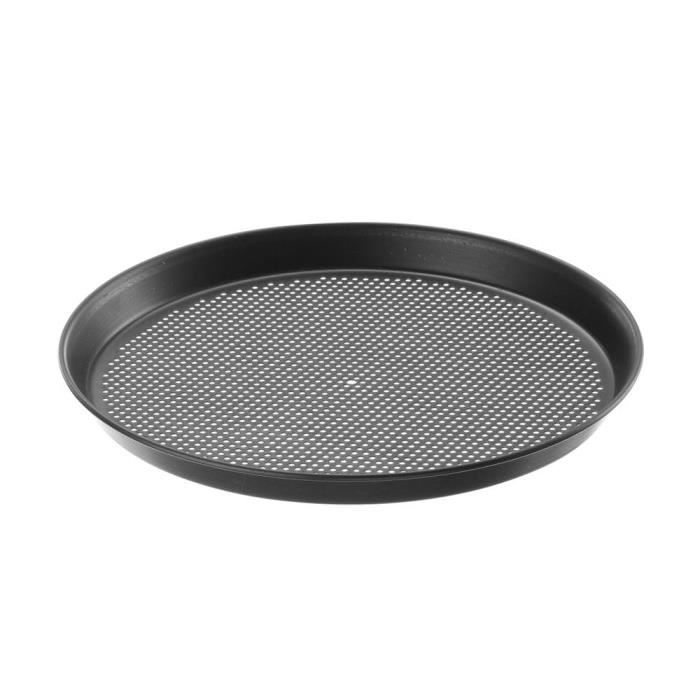 Lot De 2 Moules à Pizza Ronds Perforés 29 Cm - Plaque En Aluminium Anodisé Pour Four - 7