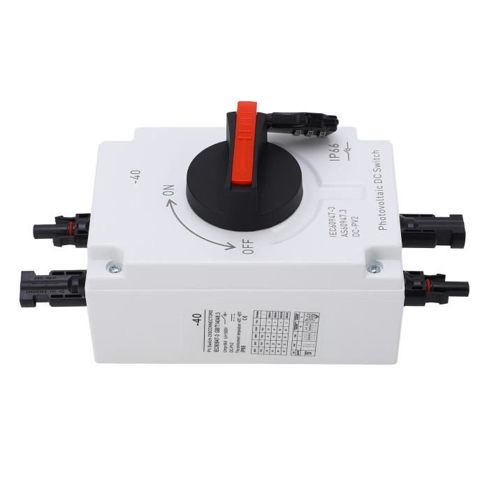 Disjoncteur PV DC 2P 500V 32A - Interrupteur Isolateur Solaire IP65