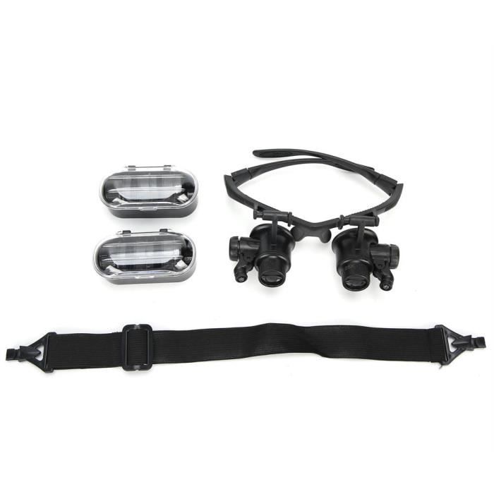 Bandeau Loupe Réglable Avec 3 LEDs, 23 Grossissements (1x à 8x), Lentilles Acryliques, Confortable Et USB Rechargeable