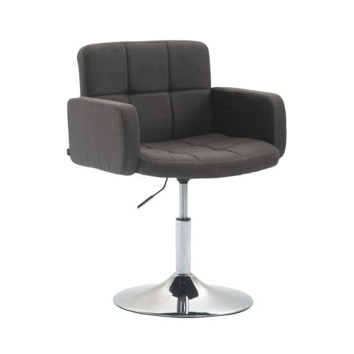 Fauteuil lounge élégant et pivotant - CLP - Los Angeles - Tissu - Gris foncé - Accoudoirs rembourrés