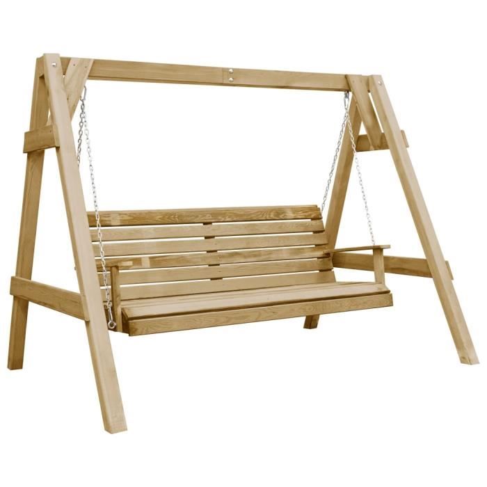 Balancelle de jardin Bois de pin imprégné 205x150x157 cm - DIO7380740058978