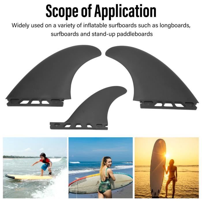GAD Surf Fin Set Flexible Stable Lightweight Durable PVC Surfboard Fin