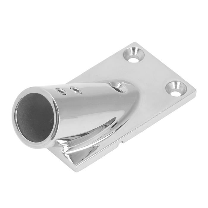 Base De Main Courante Bateau Inox 304 – Angle 90°, Diamètre 25 Mm, 3 Trous De Fixation