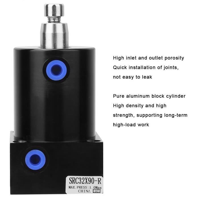 Cylindre Pneumatique Rotatif MSQB-30A – Angle Réglable 0-190°, étanche, Avec Anneau Magnétique Intégré