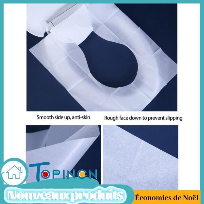 Protections WC Jetables - 24 Housses Antibactériennes 65x60cm - Pour Toilettes Publiques