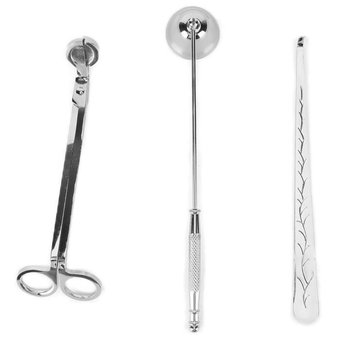 TRKETK Kit Outils Bougies 2 Pièces - Éteignoir Et Pince à Mèche En Acier Inoxydable Noir | Pour Bougies Parfumées, Entretien