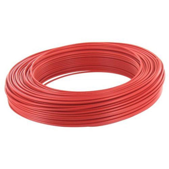Câble d’installation H07V-U rouge 25 m 2.5mm² avec isolant en PVC - FILS & CÂBLES - 60101028A