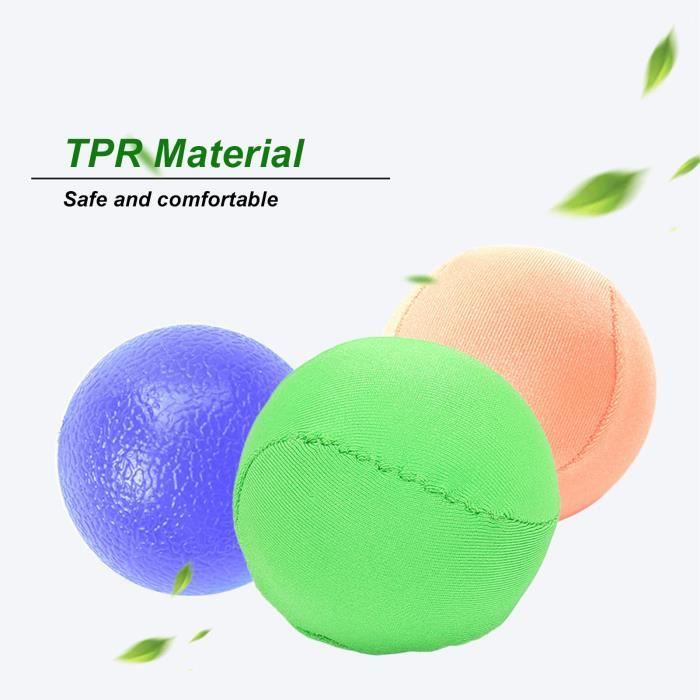 Lot 2 Balles Renforcement Main 50/70mm - Boule Anti-Stress Adulte Enfant - Rééducation Musculation Doigts