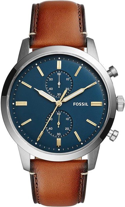 Montre FOSSIL FS5279 44mm Cuir Marron Acier Inoxydable