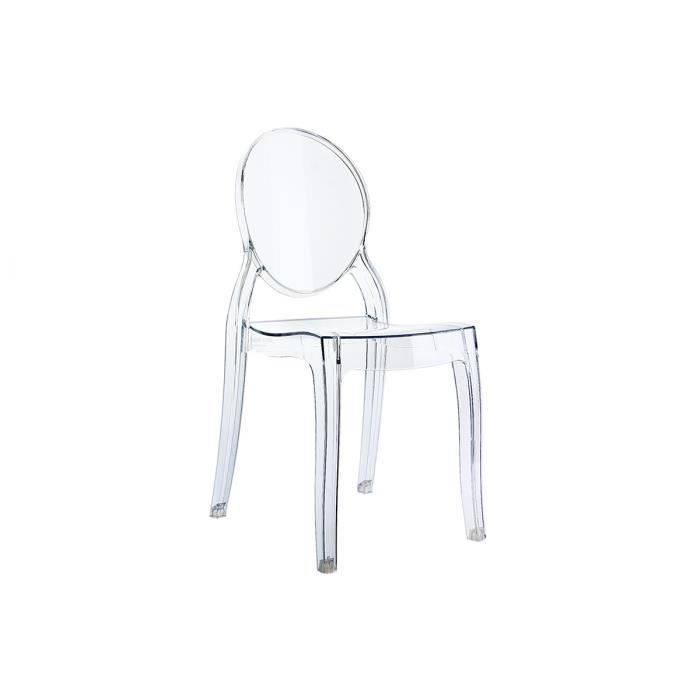 Chaise médaillon transparente en polycarbonate - Elizabeth