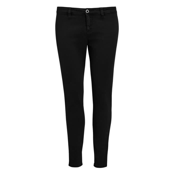 Pantalon chino 7/8ème noir femme