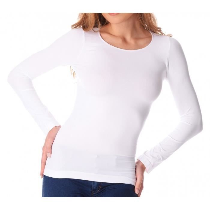 Sous pull thermique col rond, blanc, S