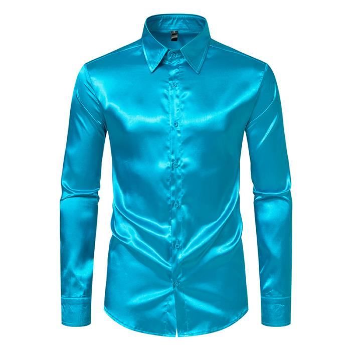 Chemise Homme Chemisette Satin Manches Longues Chemise Habill es