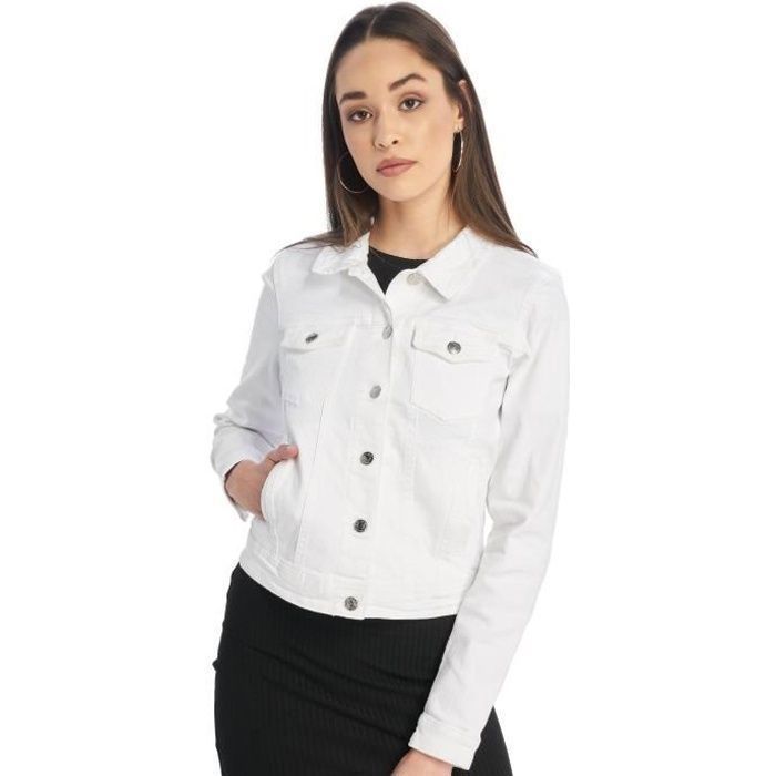 Only Femme Manteaux Vestes Veste Jean onlTia Blanc 602310