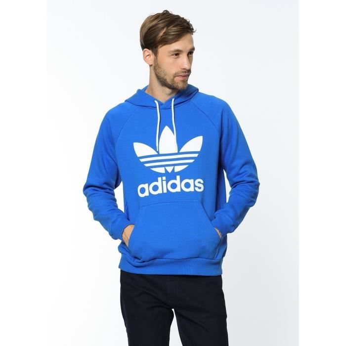 pull adidas bleu et blanc