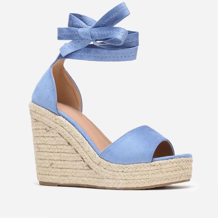 sandales bleues plates