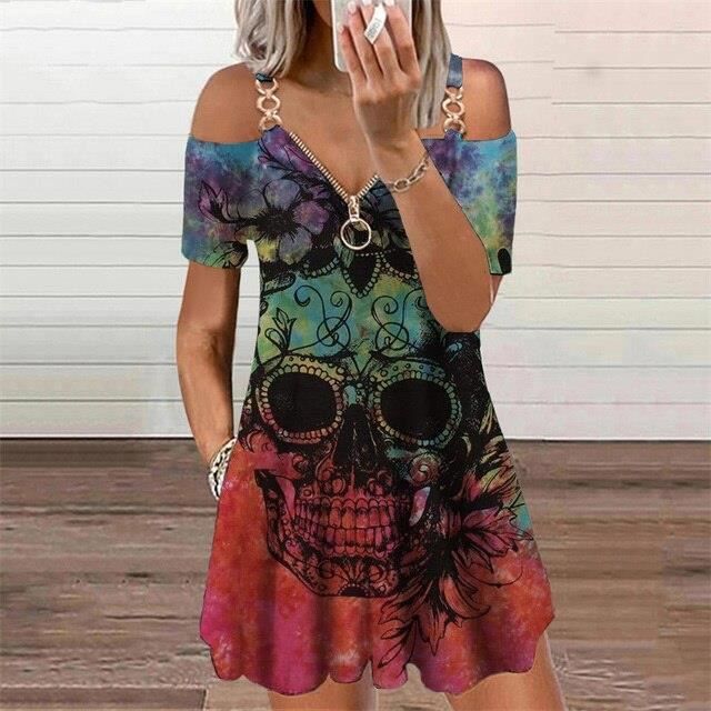 Blouse Femme Transparente MARISOL - Manches Style Paysan, épaules Dénudées - Taille S - Multicolore