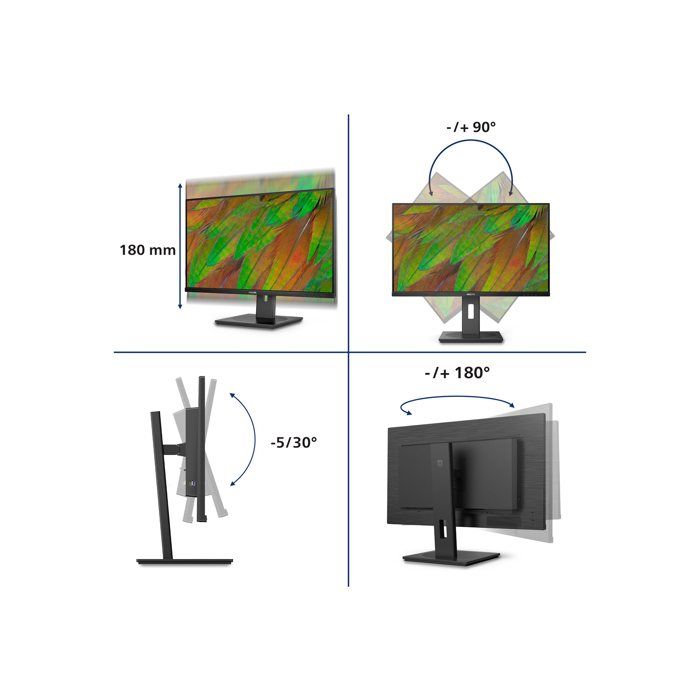 Philips 32B1N3800 Moniteur UHD 32 Pouces Haut Parleur Haut Parleur 3840x2160 60 Hz HDMI DisplayPort hub USB - vue 6