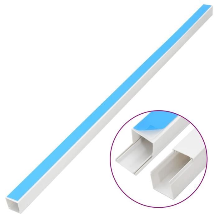 10 Goulottes Adhésives Pour Câbles - 40x1,5x1 Cm, PVC, Gestion Fils Murale, Bureau, Maison, Facile à Couper