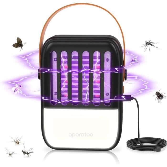 Lampe Anti-moustiques Solaire Et USB - 3 En 1 : UV 4200V, éclairage LED, Rechargeable 4000 MAh