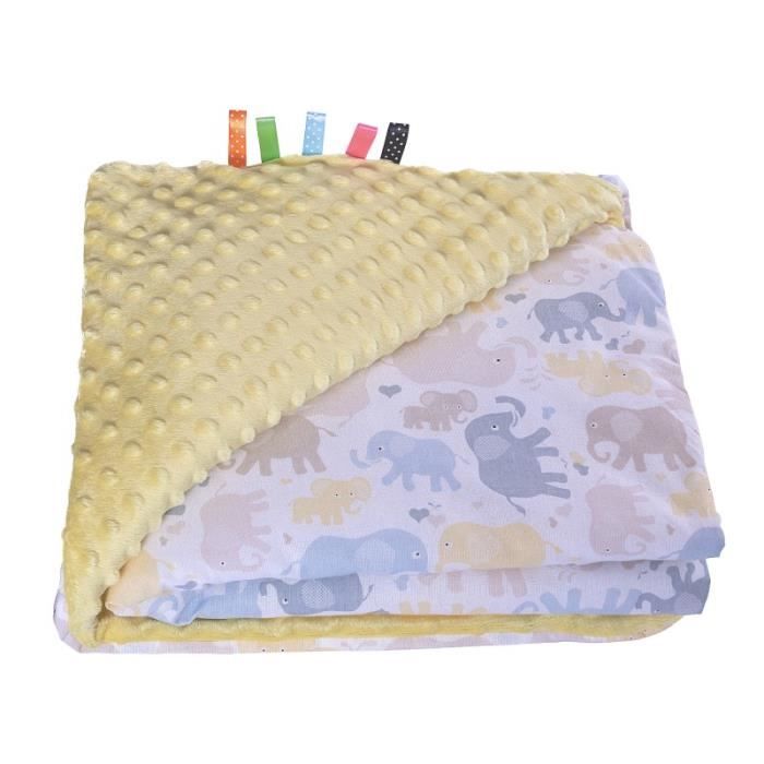 Couverture Bebe Minky Ultra Douce Etephants 1 Jaune Cdiscount Puericulture Eveil Bebe