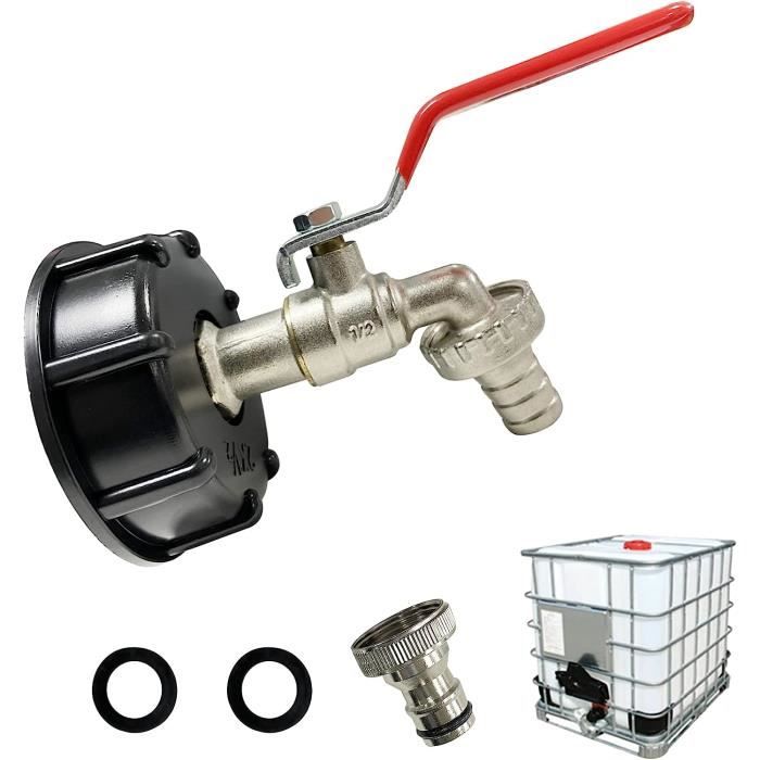 Robinet Pour Cuve IBC 1000L - Col De Cygne, Laiton Et Polyéthylène, Neuf