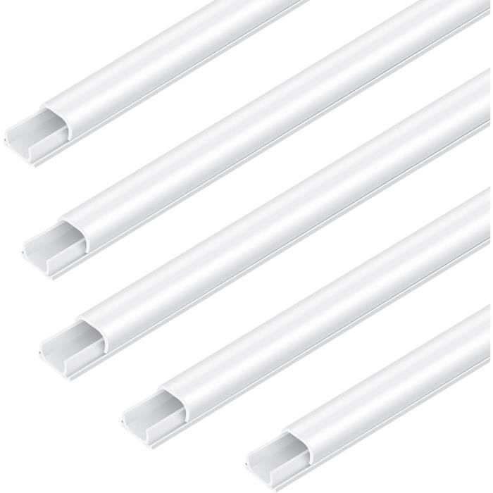Lot De 20 Goulottes Câbles 60x40mm - 20m Autocollantes & Percées | Pour Cacher & Organiser De Nombreux Fils En Sécurité