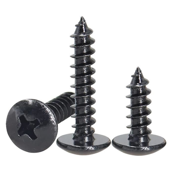 Vis à Tête Cruciforme En Inox 316 Noir - Tailles M1.6 à M8, Lot Neuf, Fabriqué En Chine