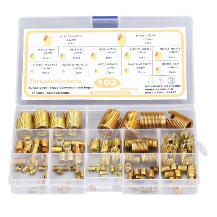 Jeu De 15 Inserts Filetés En Laiton Pur 1/4-20UNC X 8mm - Marque Uxcell - Neuf