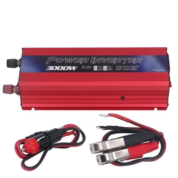 Onduleur Voiture KIMISS 3000W - Convertisseur 12V Vers 220V, Double USB, Onde Sinusoïdale Modifiée - Pour Ordinateurs, TV, Appareils électroniques