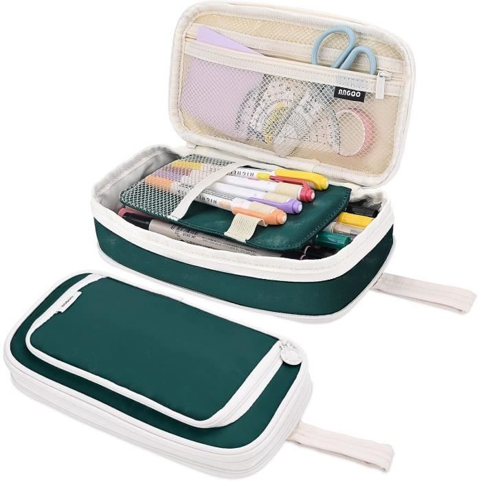 Trousse à Crayons Scolaire Grande Capacité, Dimensions 22x10x10 Cm, En Polyester Résistant - Pour Enfants, écoliers, Filles Et Garçons