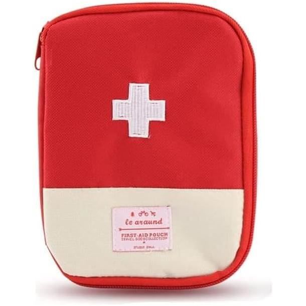Trousse De Secours Vide Portable – Petit Sac Léger 45g, Double Zip, Compartiments, Pour Camping, Randonnée Et Voyage