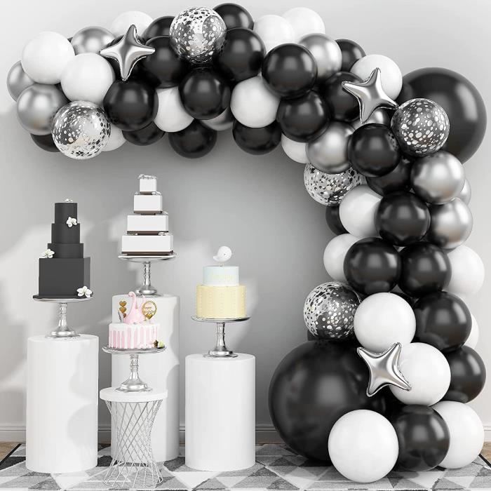 Kit De Guirlande D'Arche De Ballons Pour Fête – 136 Ballons Latex + Feuilles Artificielles + Colle Et Ruban – Déco Anniversaire Facile à Monter