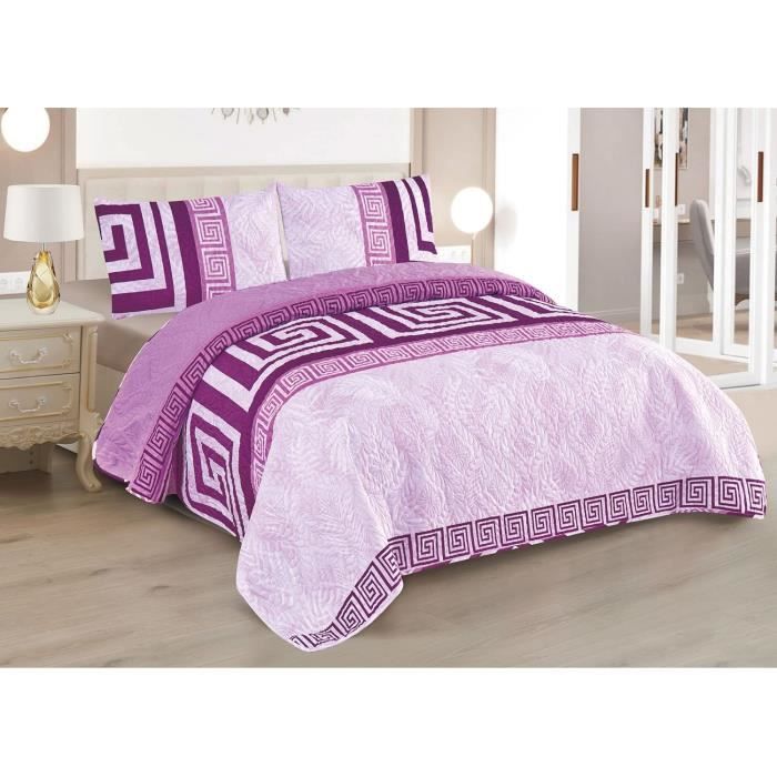 Couvre-lit Piqué 100% Coton Sofia Design - Taille Lit Double 260x280 Cm, Gris, Fabriqué En Italie - 10