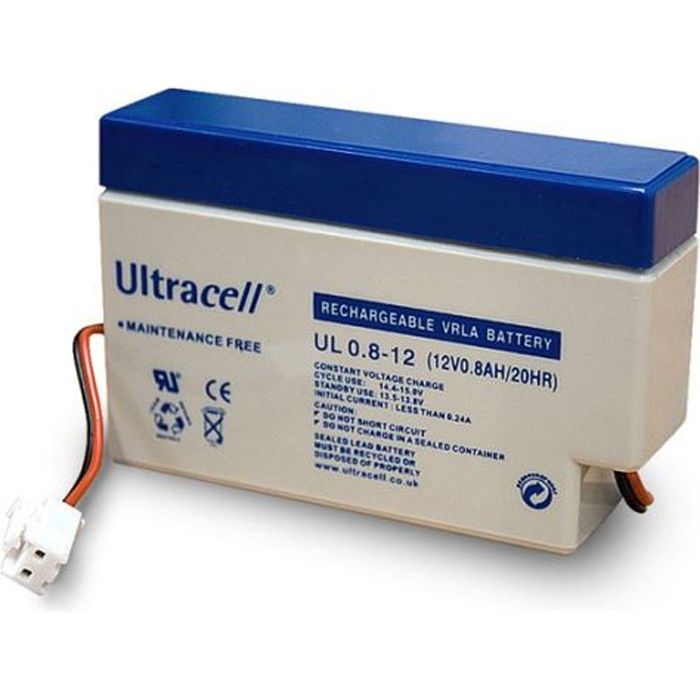 Batterie Plomb Etanche 12V 0.8Ah UL0.8-12 JST AMP