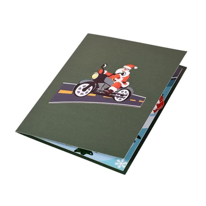 Cartes de Noël à moto du père Noël 2022 Cartes de voeux de Noël faites 