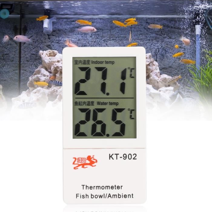 Thermomètre De Piscine Avec Affichage LED Et Sonde Étanche - Prise UE Pour Aquarium Et Extérieur