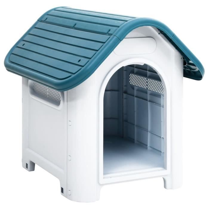 vidaXL Niche pour chien Bleu 59x75x66 cm Polypropylène 152225