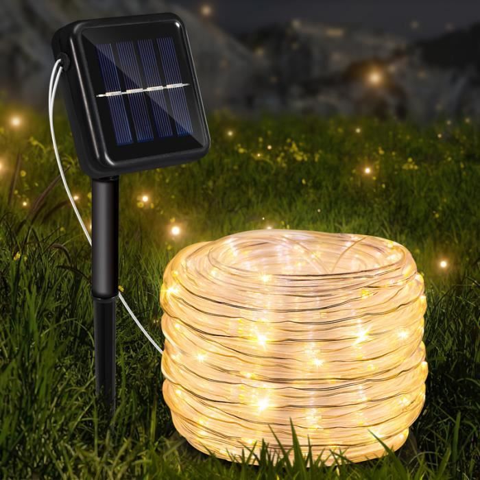 Vingo Tuyau lumineux solaire filaire Chaîne lumineuse de jardin LED