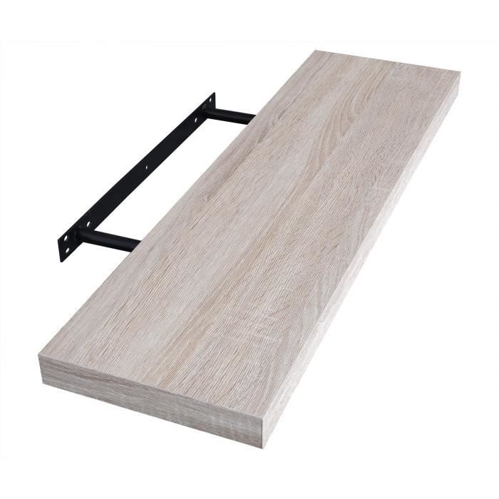 WOLTU Étagère murale en MDF pour livres ou CD Étagère de bonsaï Étagère de mini-petit pot (60cm Chêne)