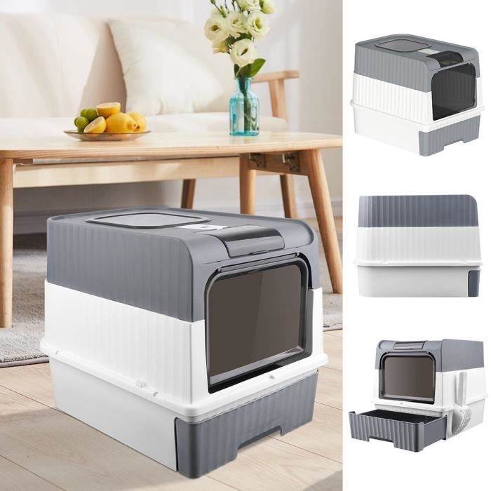 Meilleurs prix pour Bac à litière - XUANYU - Modèle pliable - Couverture anti-odeur - Grande capacité - Tiroir pratique