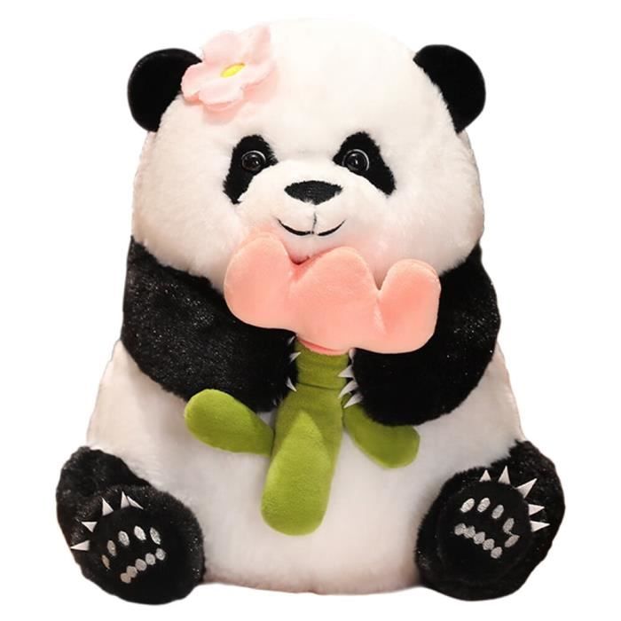 Animal en peluche panda Panda en peluche de 13 pouces avec jouet en bambou parfait pour les enfants de 4 a 6 ans Cdiscount Jeux Jouets