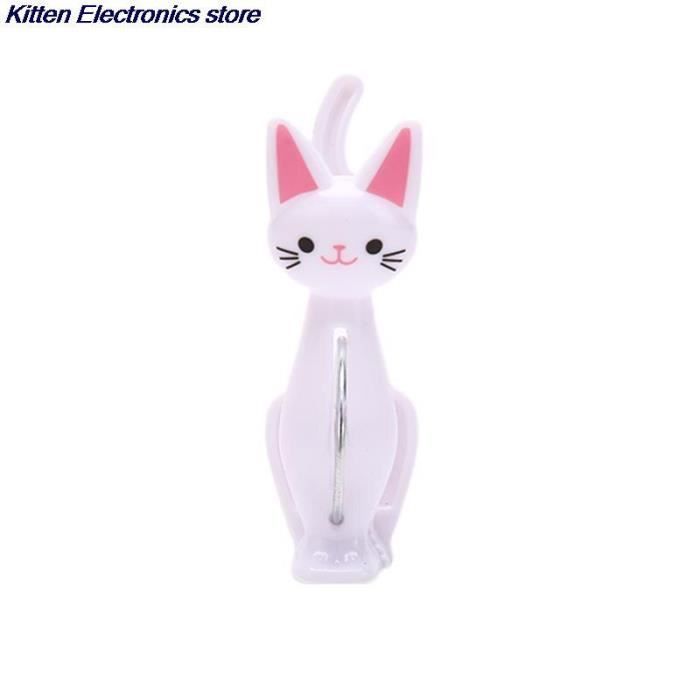 Lot De 12 Pinces à Linge Griffe De Chat Kawaii - Réutilisables, Plastique Robuste, Gris
