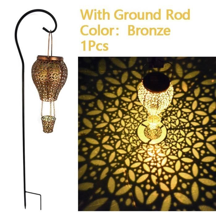 Lanterne De Ballon à Air Chaud Solaire Art & Cadeau - Lumières LED à Énergie Solaire Suspendues, Imperméable à L'Eau Portable Décoratif