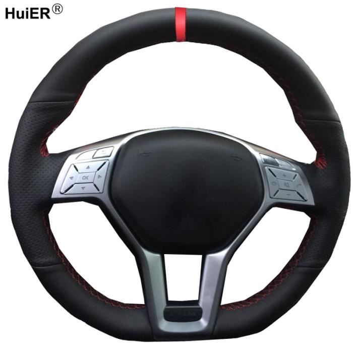 COUVRE-VOLANT,03--Housses de volant de voiture en cuir, diamant, noir