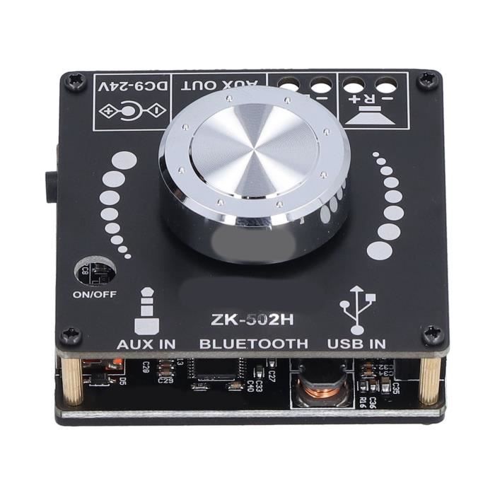 Carte Amplificateur Audio ZK-R502E - Sortie 50W+50W, Compatible Haut-parleurs 10-50W - Avec Dissipateur Thermique - 2