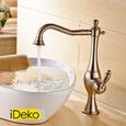 iDeko® Robinet cuisine robinet salle de bain rétro – style nickel brossé-1